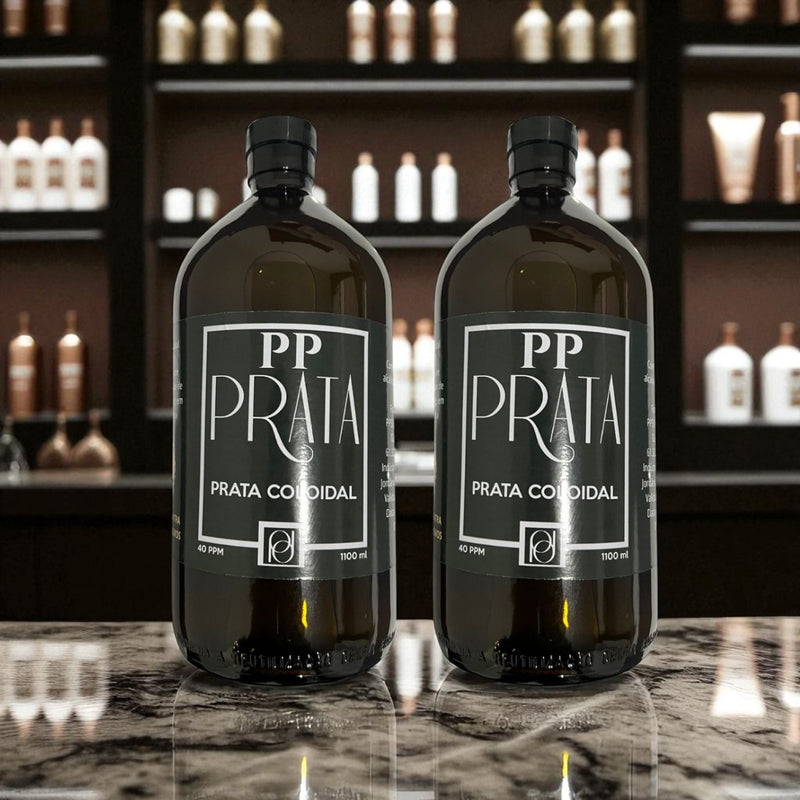 Prata Coloidal 40ppm 99% Pura 1.100ml - 2.200Ml Frasco Âmbar