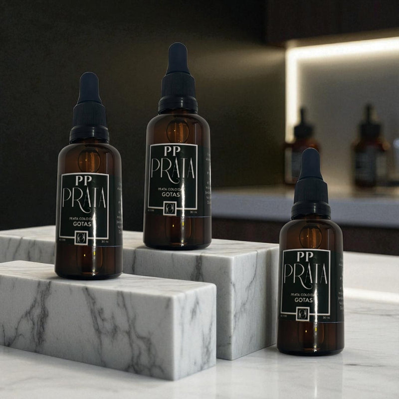 Prata Coloidal 40ppm 99% Pura - 30ml Compre 2 Ganhe 1! Gotas em Frasco Âmbar