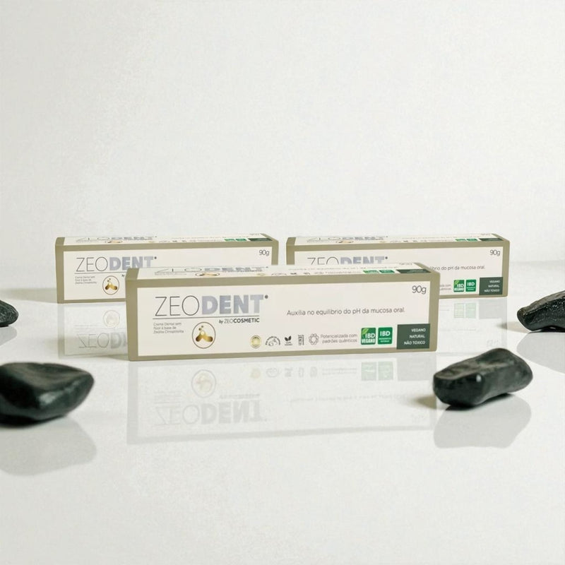 Zeodent Creme Dental Base Clinoptilolita Vegano 90g Compre 2 Ganhe 1!